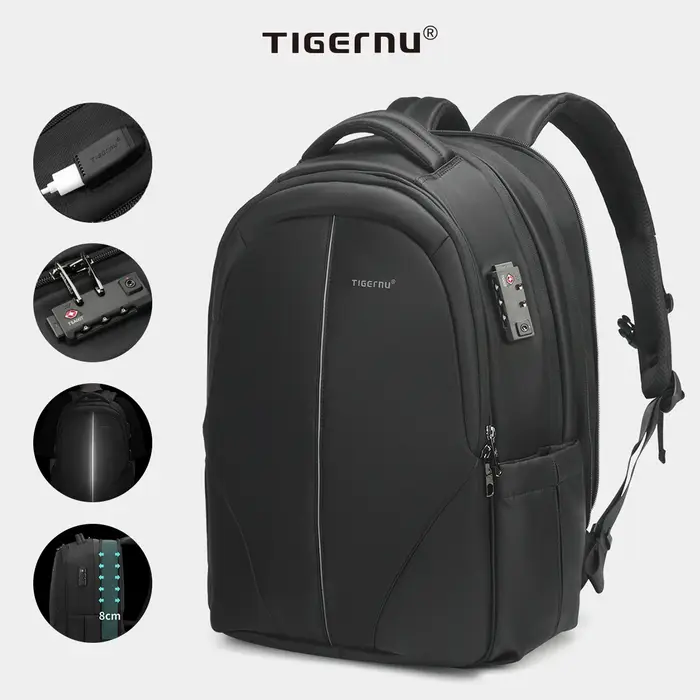 Tigernu sacs à dos de voyage 14-15.6-17 ''sac à dos pour ordinateur portable pour hommes TSA sac à dos antivol