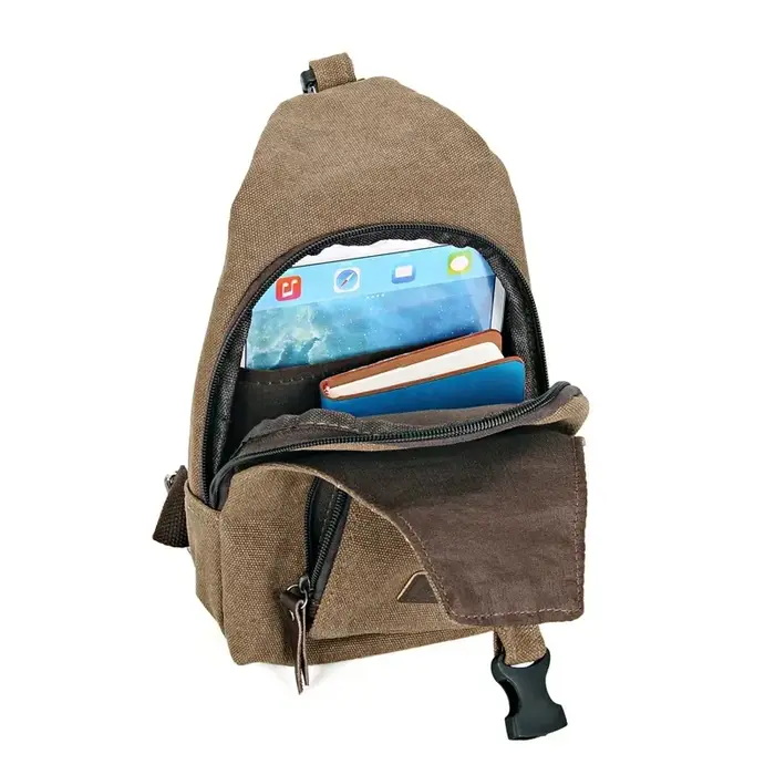 Nouveau Sac à Bandoulière Multifonctionnel en Toile et Cuir Style Vintage pour Homme 2026 – Petit Sac de