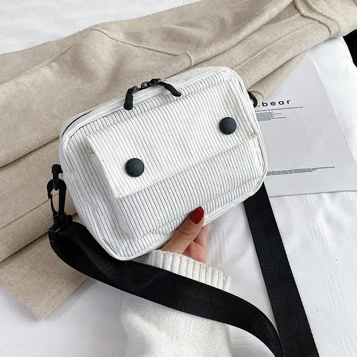 Sac à bandoulière en velours côtelé pour adolescentes, petit sac à bandoulière pour femmes, fourre-t