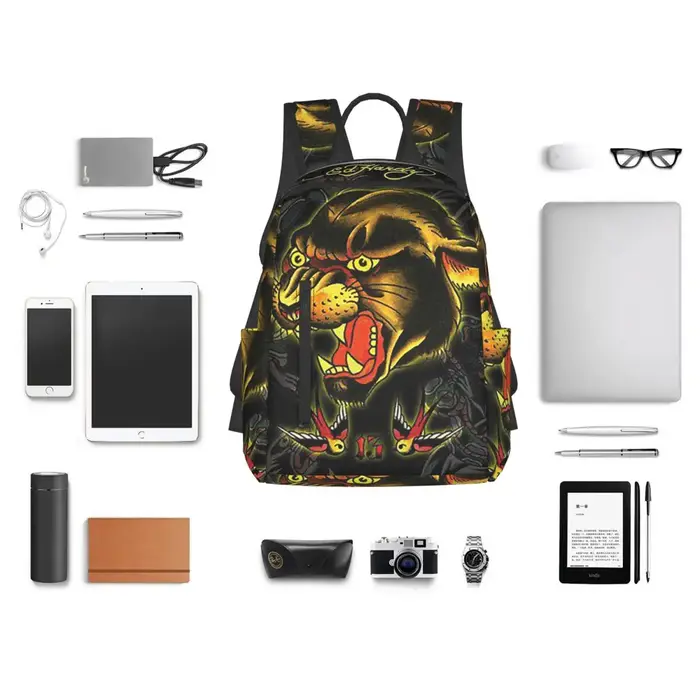 Ed-hardy Tattoo Tiger Skull Sac à dos grande capacité pour garçons et filles