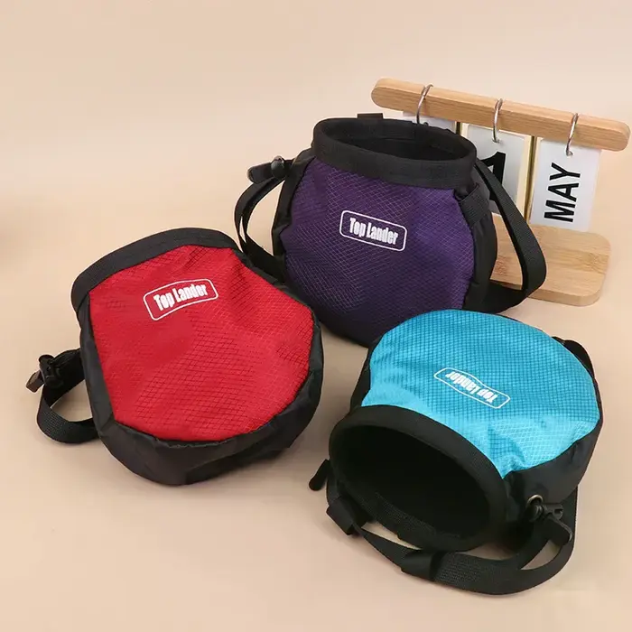 Sac à craie pour escalade avec ceinture ajustable et poche à cordon pour la musculation