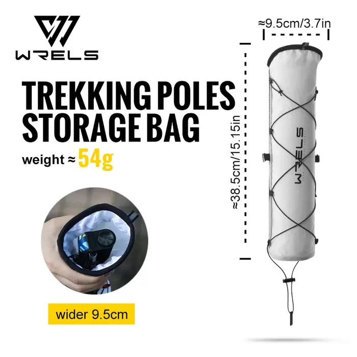 WRELS – sac pour bâtons de randonnée, léger, étanche, Portable, poche en os de poisson, ouverture de