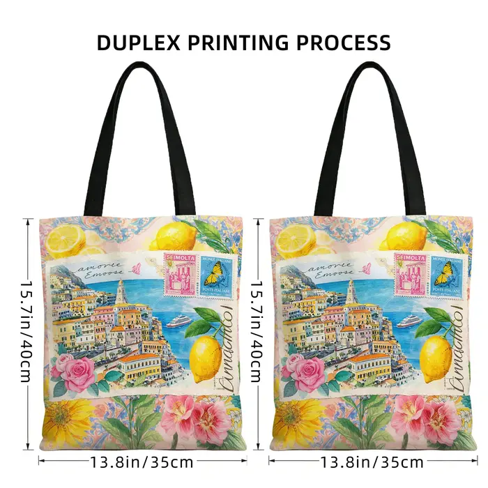 Sac fourre-tout vintage en toile italienne