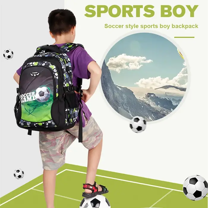Sacs à dos à motif de football pour enfants