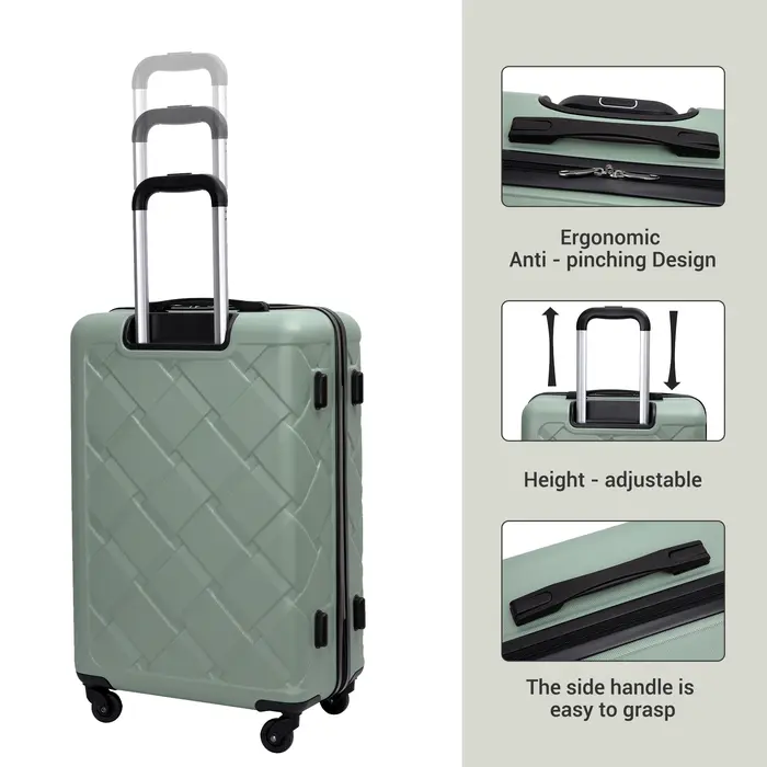 Ensemble de bagages 3 pièces, valises à double roulettes pivotantes, ensemble de valises rigides en